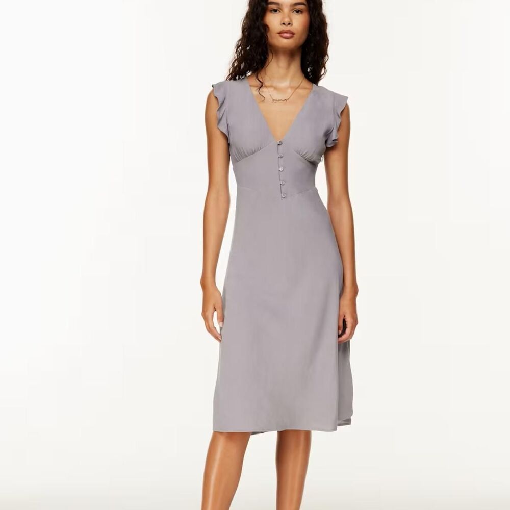 Aritzia Women's Grey and Purple Dress